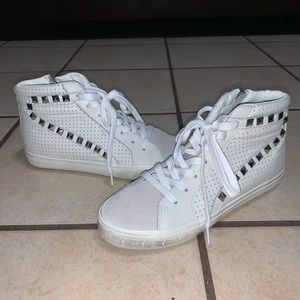 Women’s Steve Madden Tracy Studded Suede High Top Sneakers